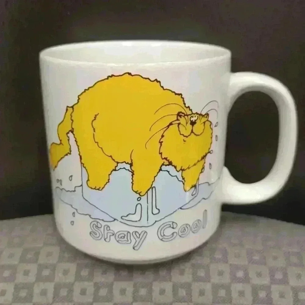 Vintage Russ Berrie  & Co. Mug Stay Cool Cat on Ice Cube